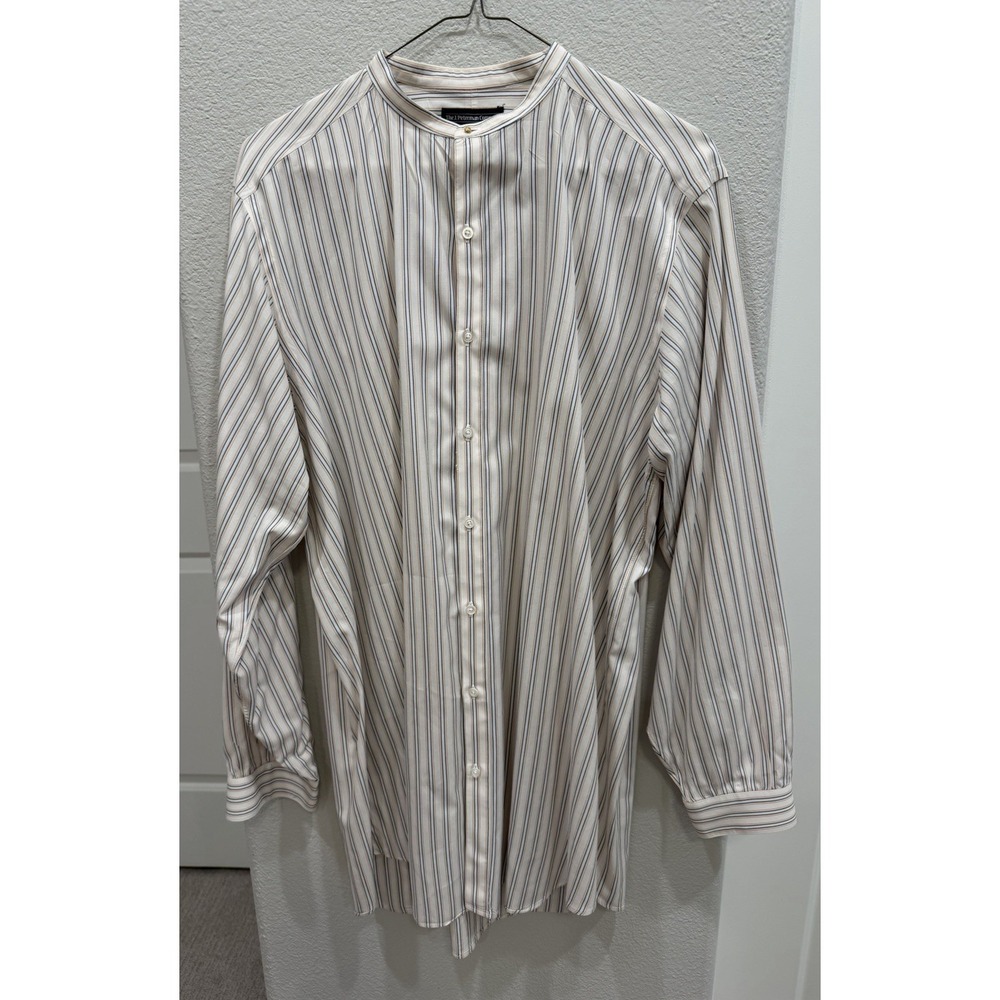 The J. Peterman Company Men's Tab Coller Striped Dress Shirt M Lexington, KY